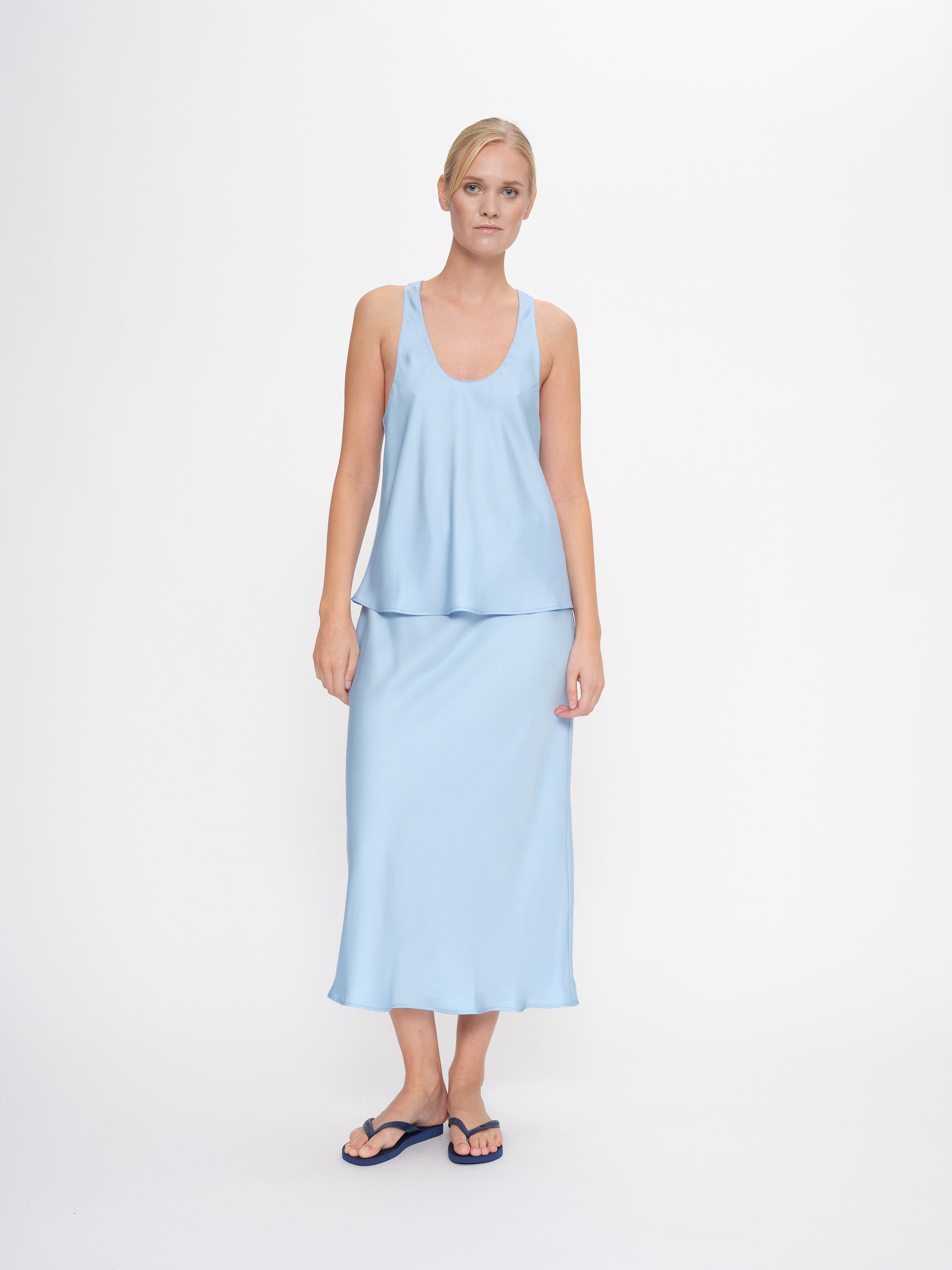 2NDDAY 2ND Clea - Fluid Twill Skirt 04038 Powder Blue