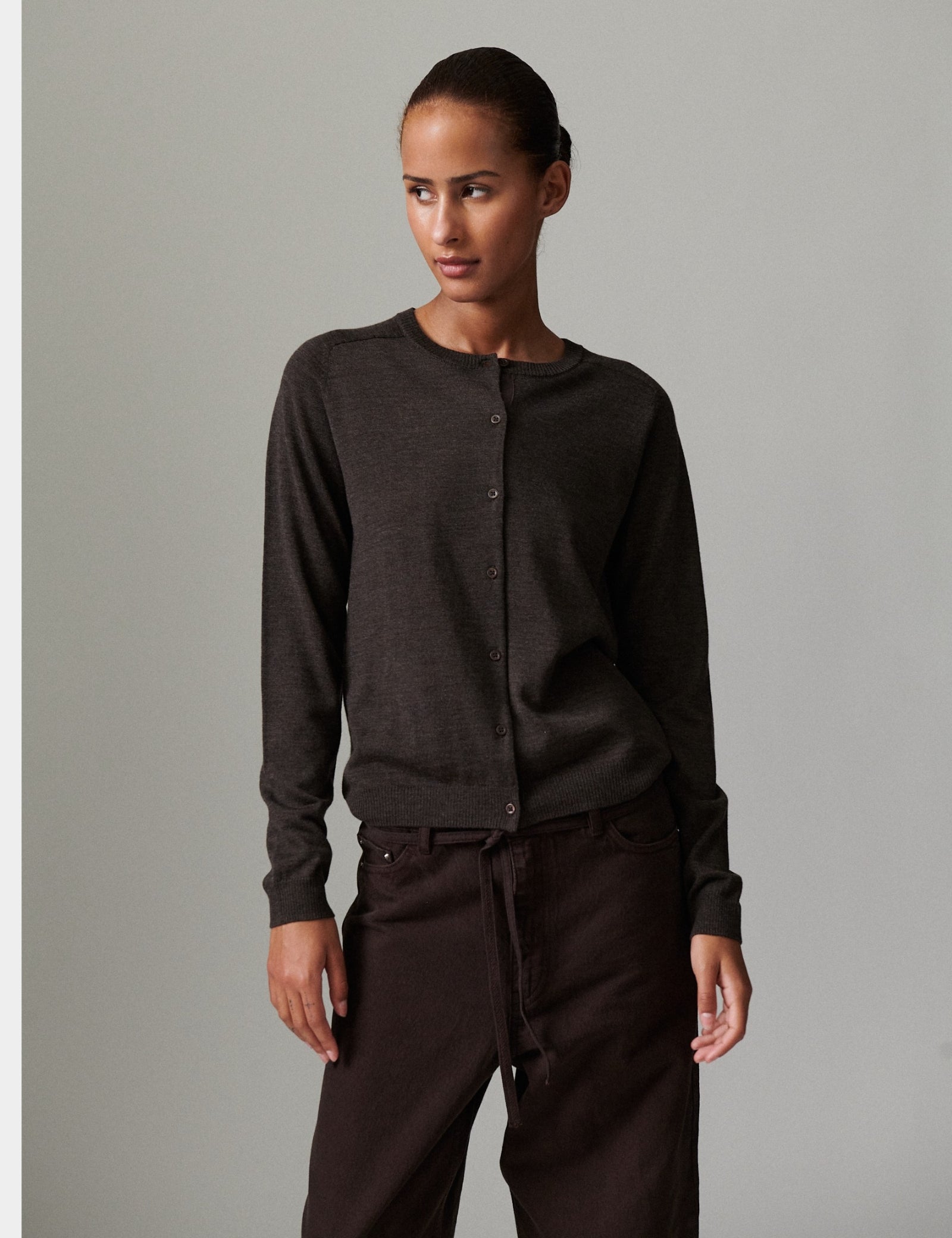 DAY Birger ét Mikkelsen Luna - Daily Elements Cardigan 500180 Expresso Melange