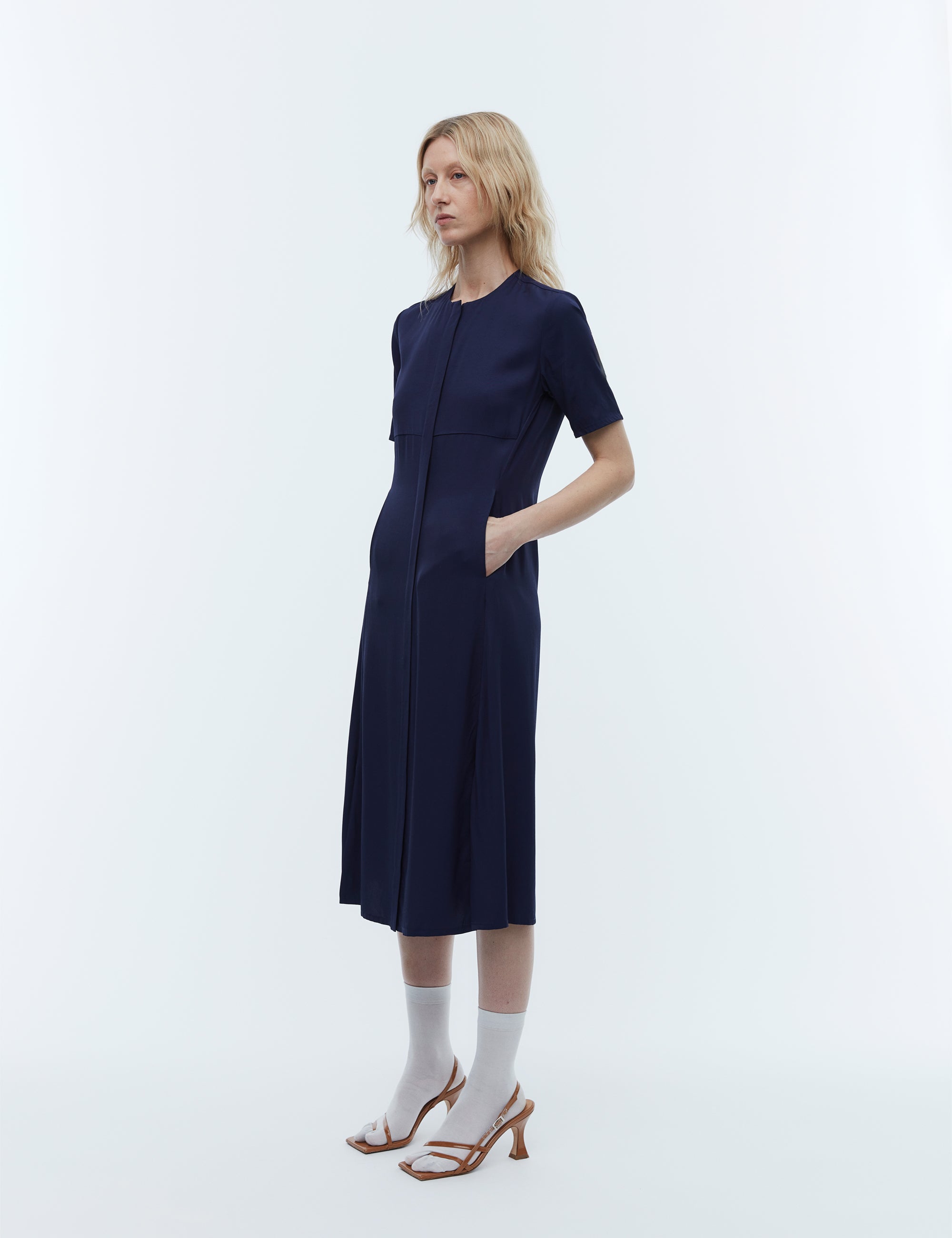 2NDDAY 2ND Ami - Fluid Twill Dress 193815 Evening Blue