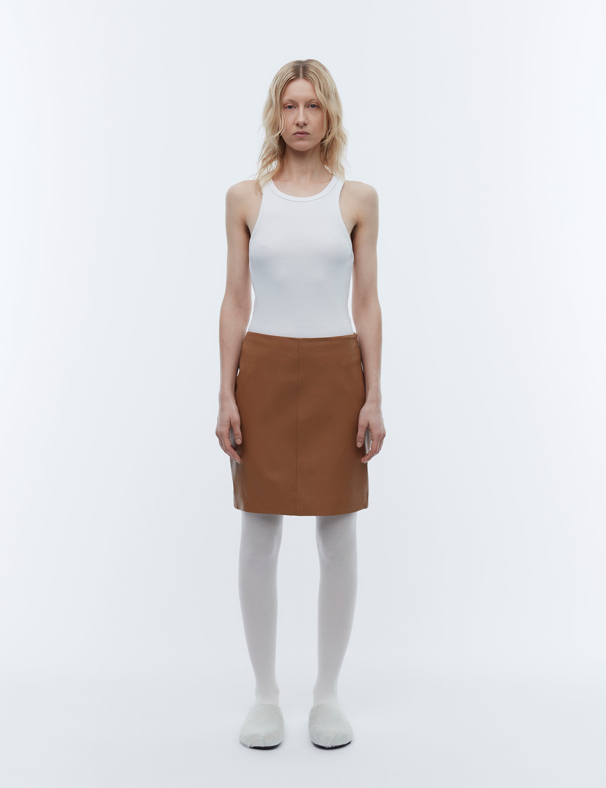 2NDDAY 2ND Ceciliana - Classic Leather Skirt Tobacco Brown 171327