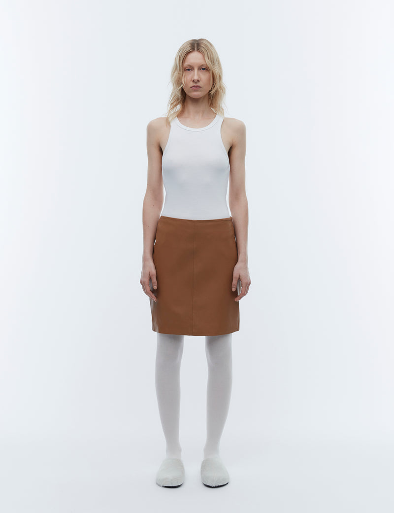 2NDDAY 2ND Ceciliana - Classic Leather Skirt Tobacco Brown 171327
