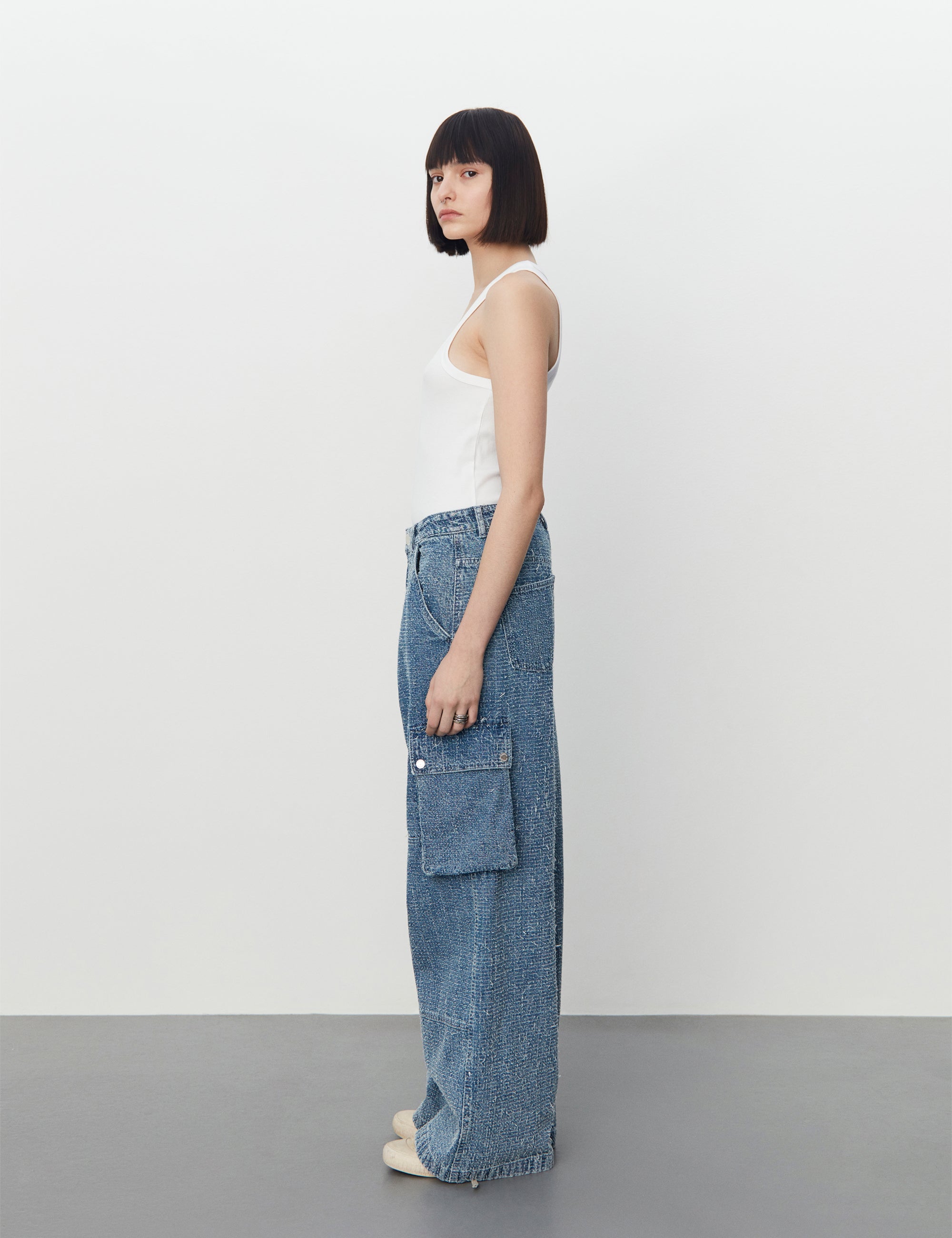 2NDDAY 2ND Edition Franz TT - Structure Denim Pants D019 Mid Blue