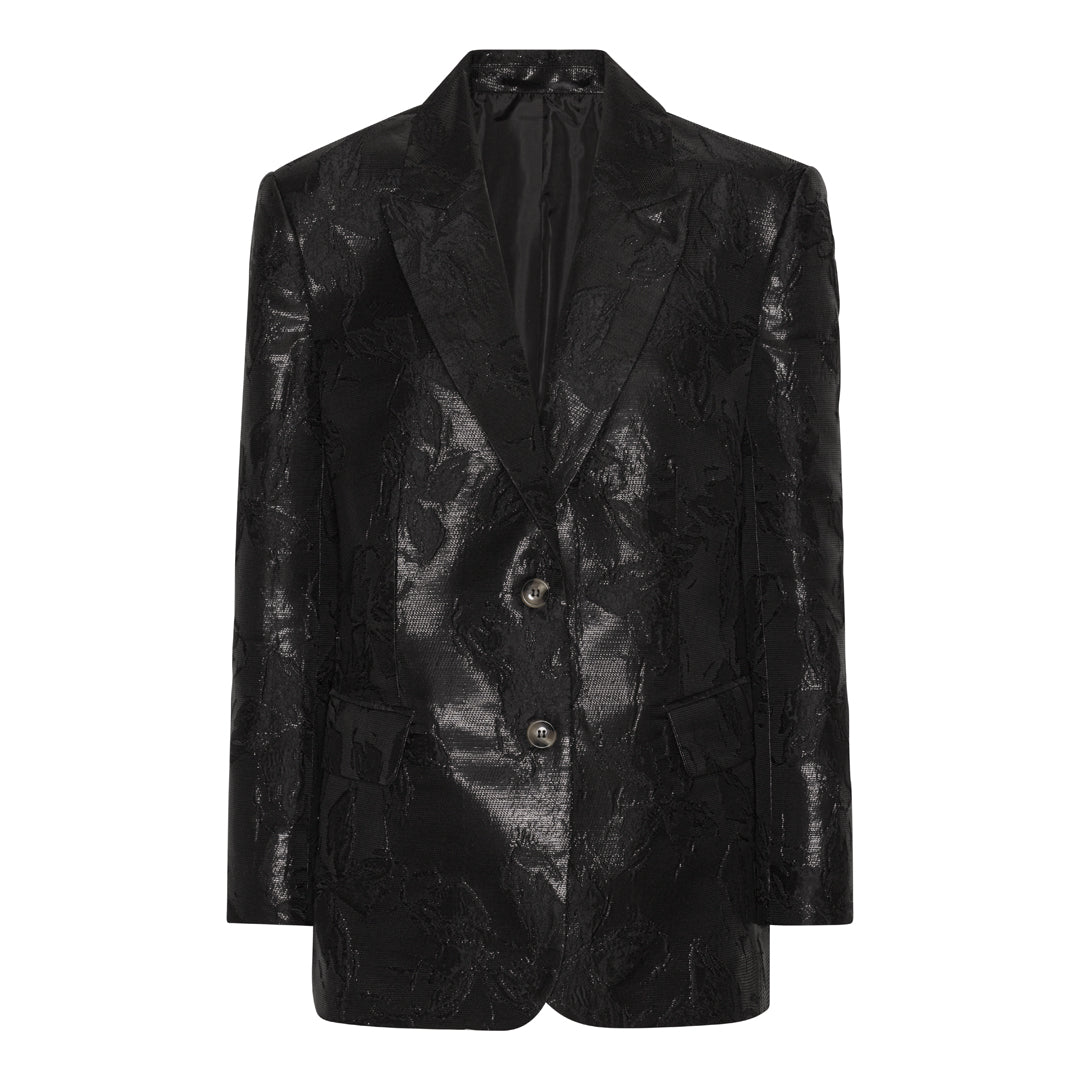 2NDDAY 2ND Edition Lena - Modern Jacquard Blazer 194008 Meteorite (Black)