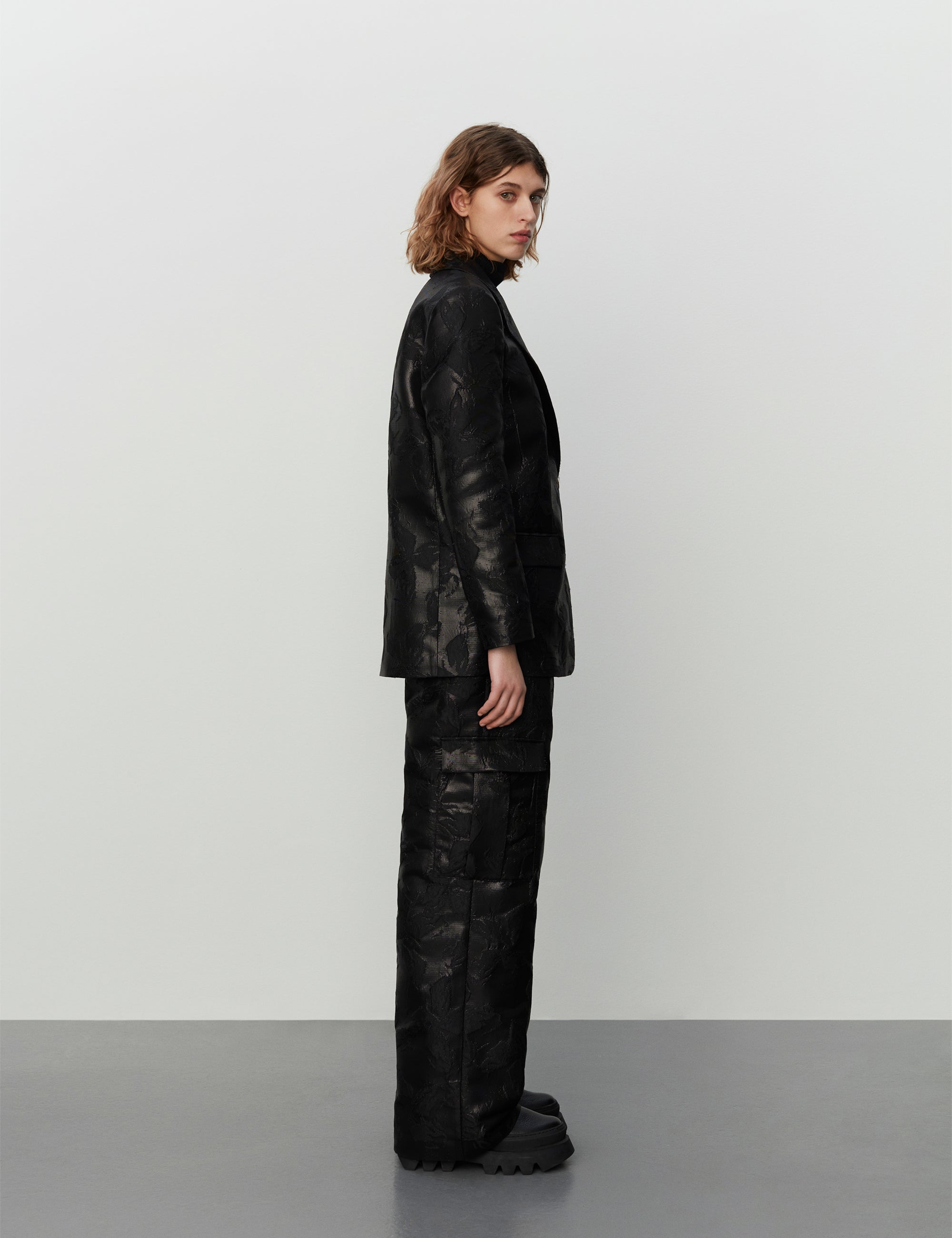 2NDDAY 2ND Edition Lena - Modern Jacquard Blazer 194008 Meteorite (Black)