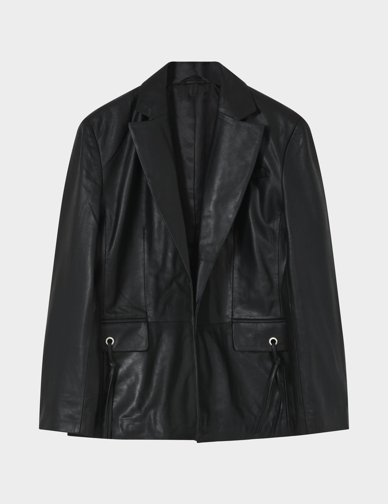 2NDDAY 2ND Ember - Vogue Leather Blazer 194008 Meteorite (Black)