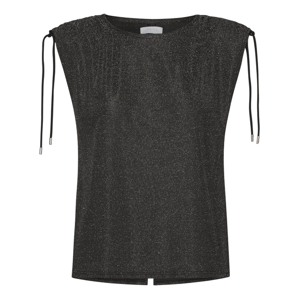 2NDDAY 2ND Flax - Lurex Drape Tops & T-Shirts 194008 Meteorite (Black)