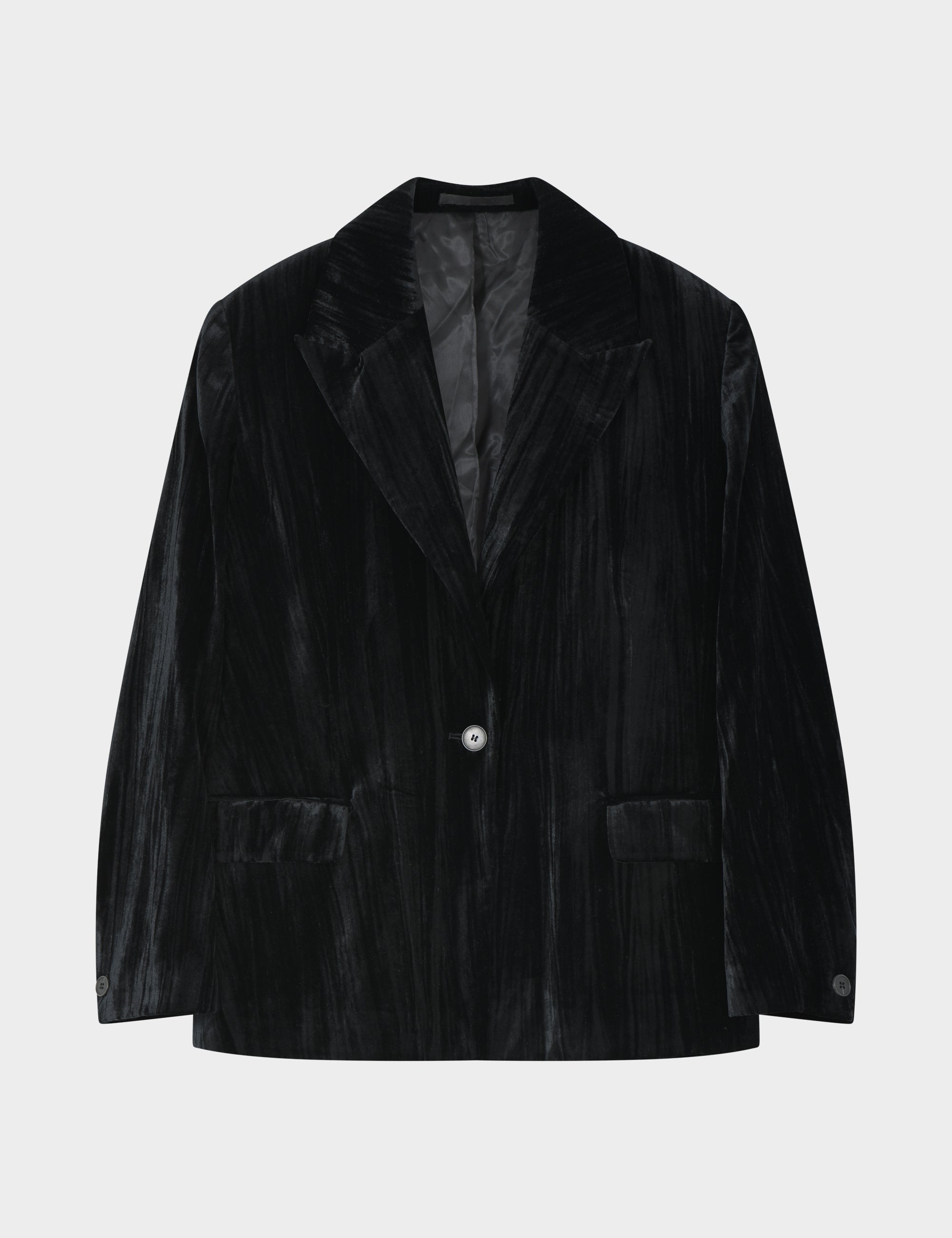 2NDDAY 2ND Janet - Crinkled Velvet Blazer 194008 Meteorite (Black)