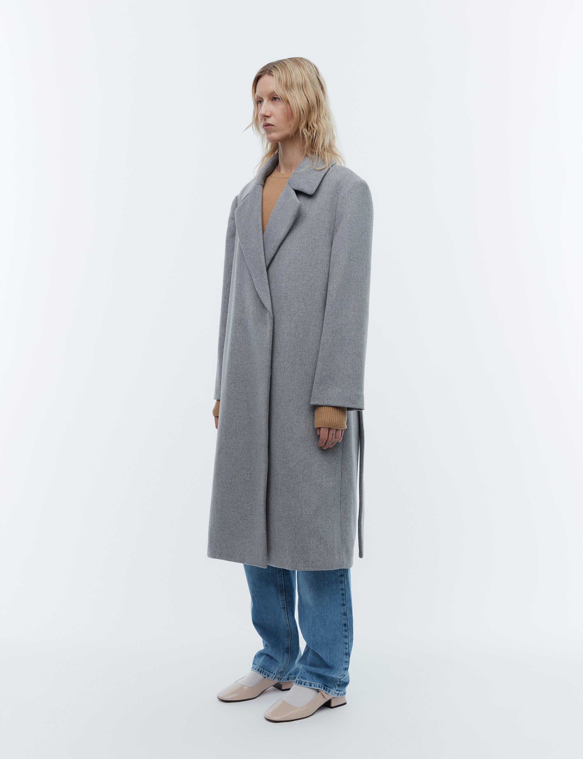 2NDDAY 2ND Liviana - Classic Wool Coats 420129 Light Grey Melange