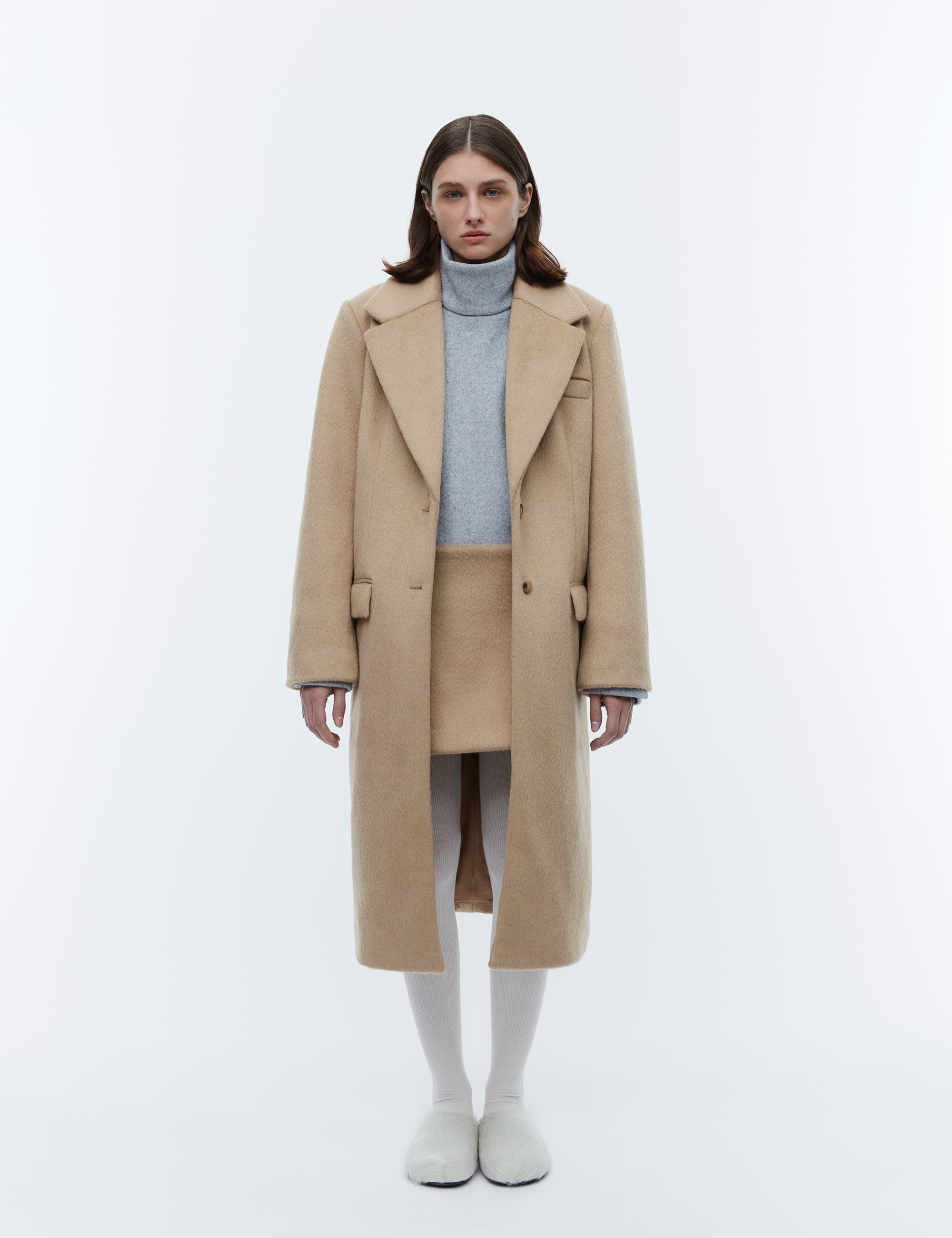 2NDDAY 2ND Miguel - Brushed Wool Coats 171320 Tannin