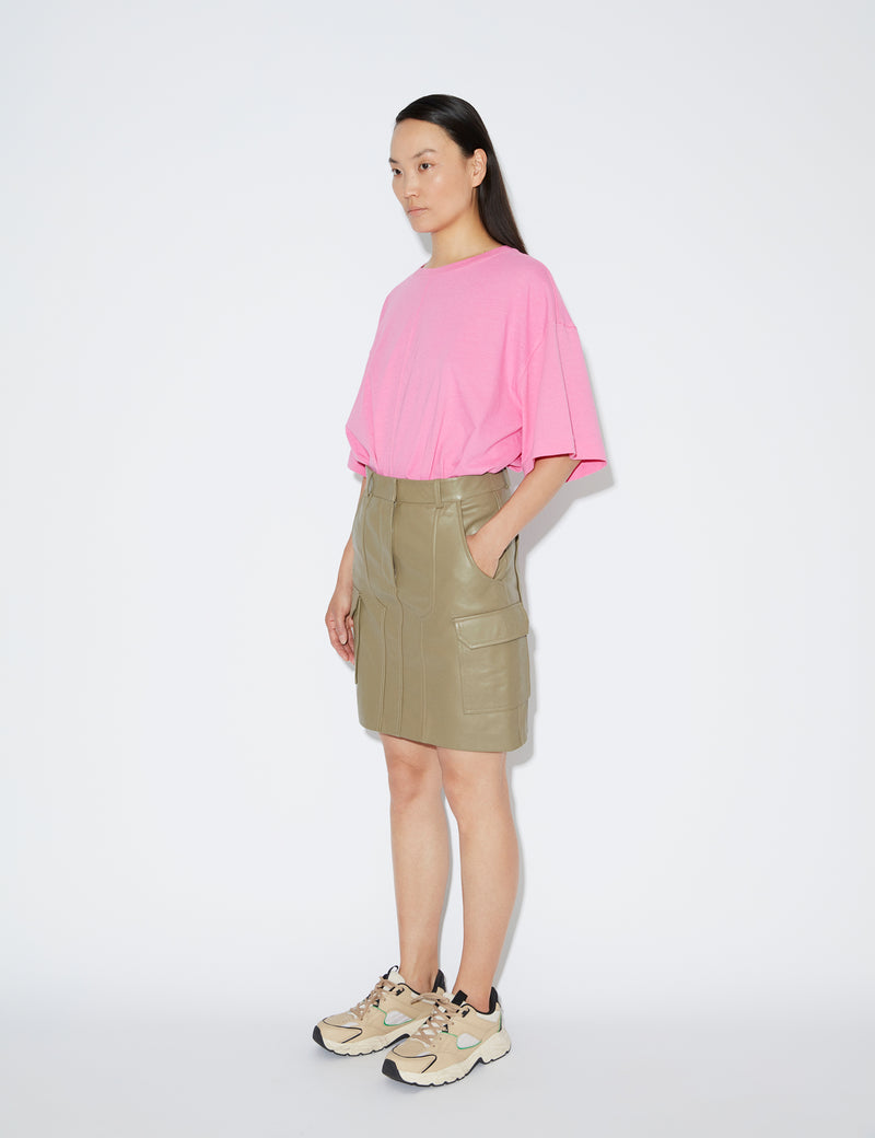 2NDDAY 2ND Vanessa - Leather Appeal Skirt 180615 Stone Gray