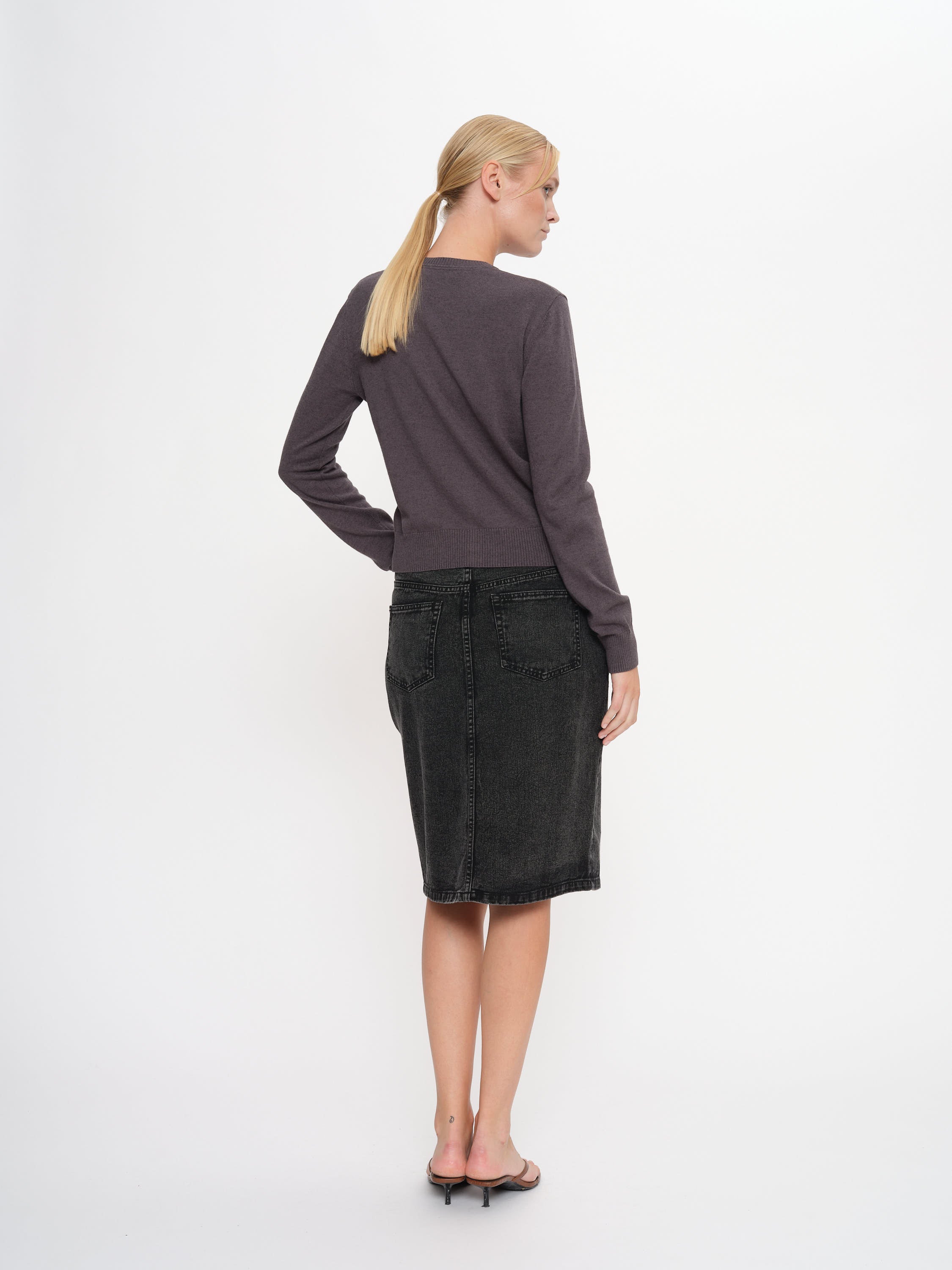 2NDDAY 2ND Vinny - Soft Wool Blend Cardigan 190203 Gray Pinstripe