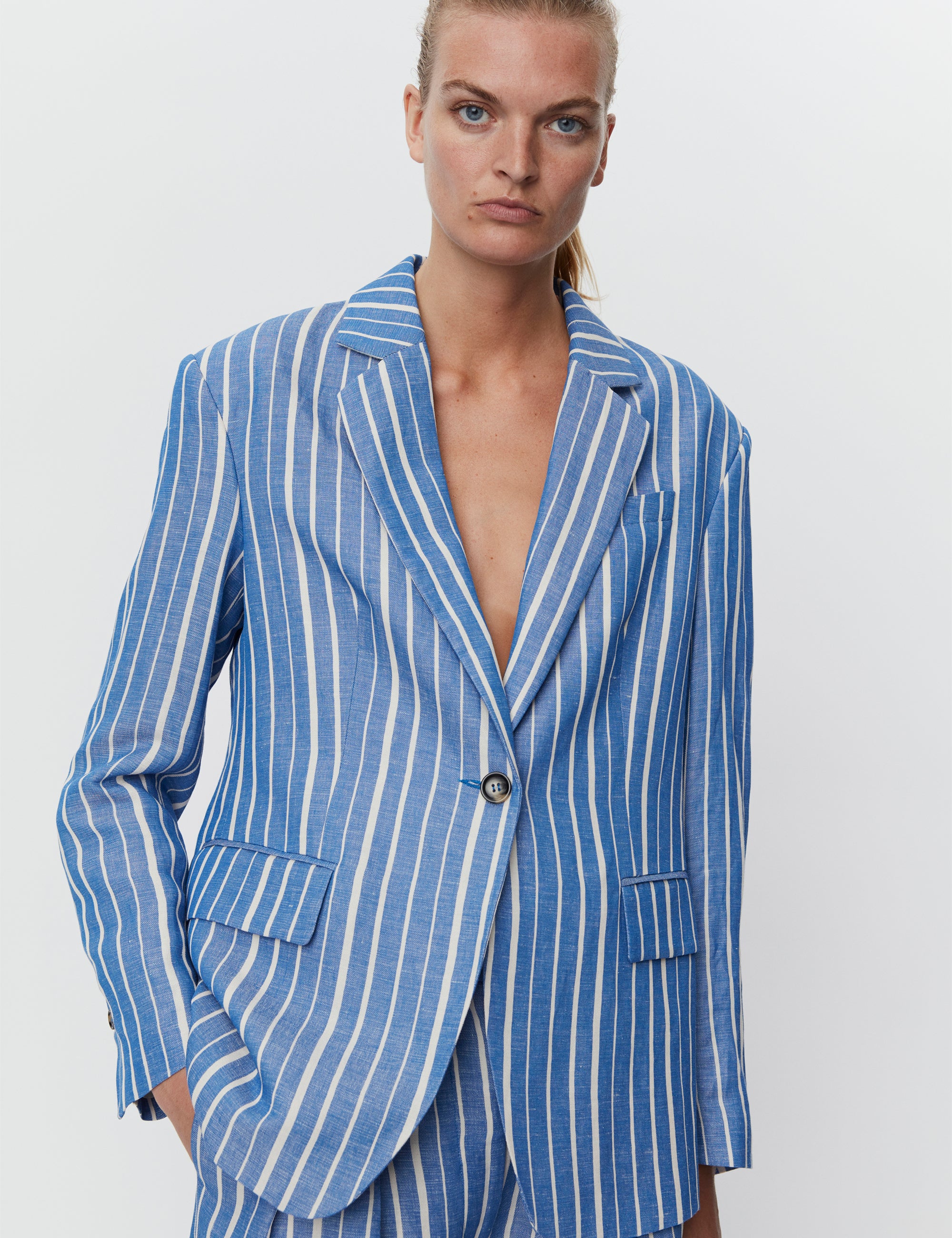 DAY Birger ét Mikkelsen Allen - Linen Stripe Blazer 193952 SURF THE WEB