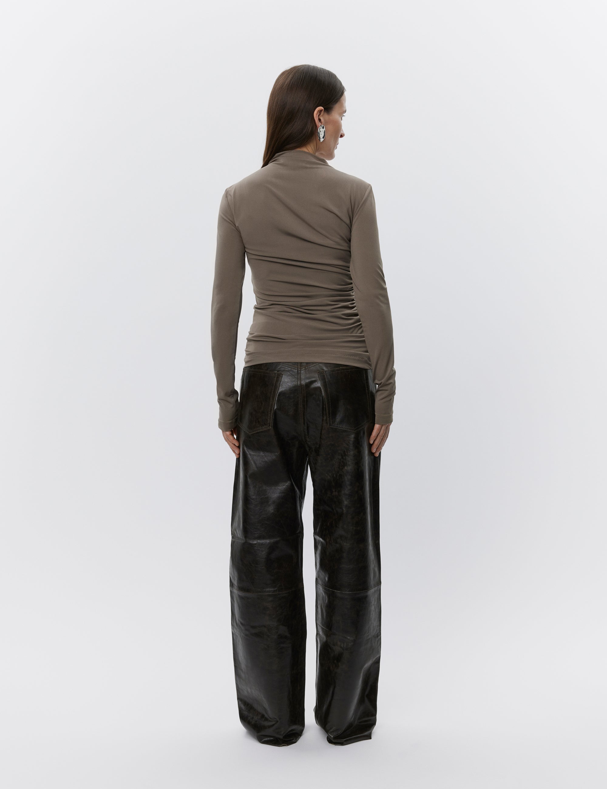 DAY Birger ét Mikkelsen Elijah - Polished Leather Pants 190912 CHOCOLATE BROWN