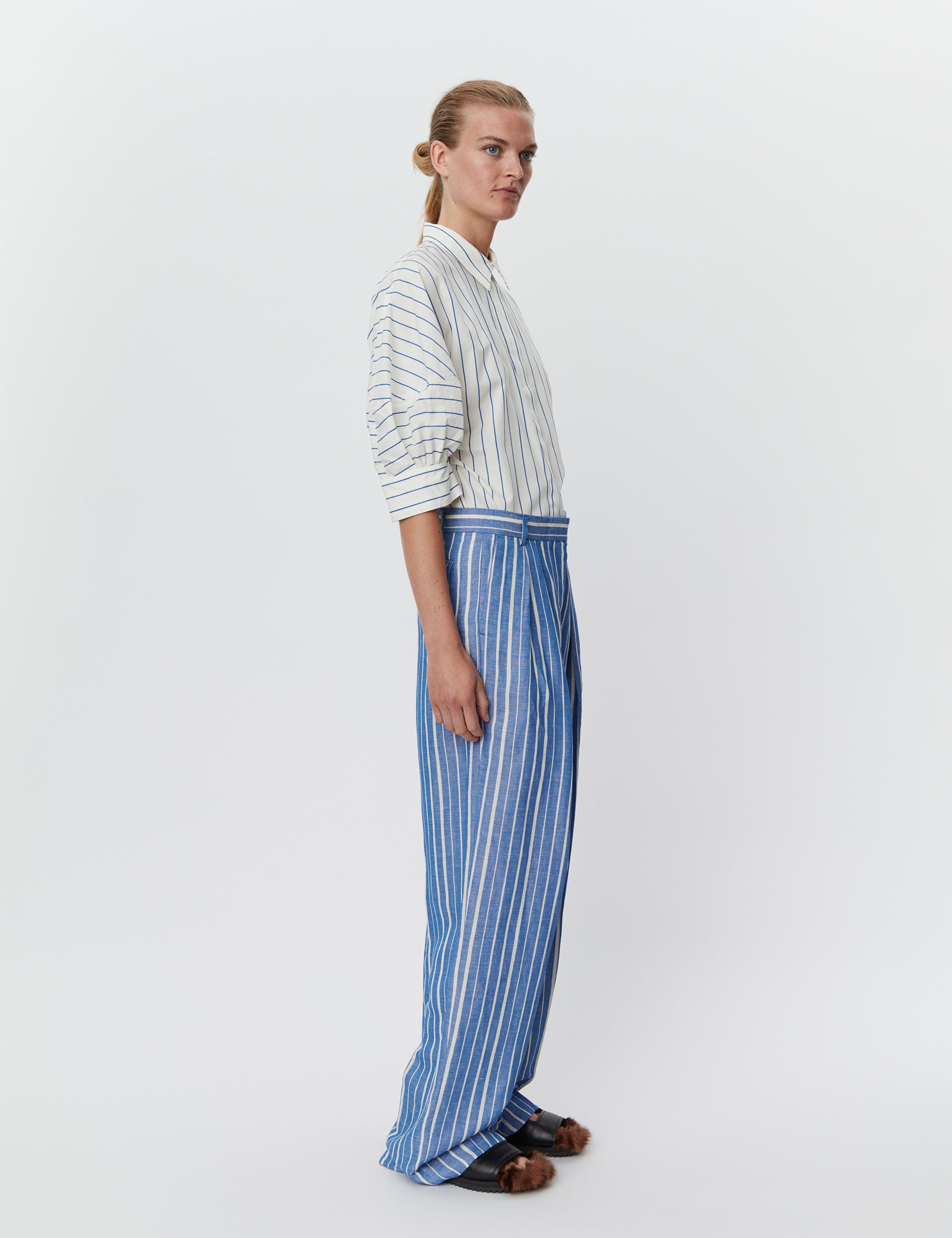 DAY Birger ét Mikkelsen Enzo - Linen Stripe Pants 193952 SURF THE WEB