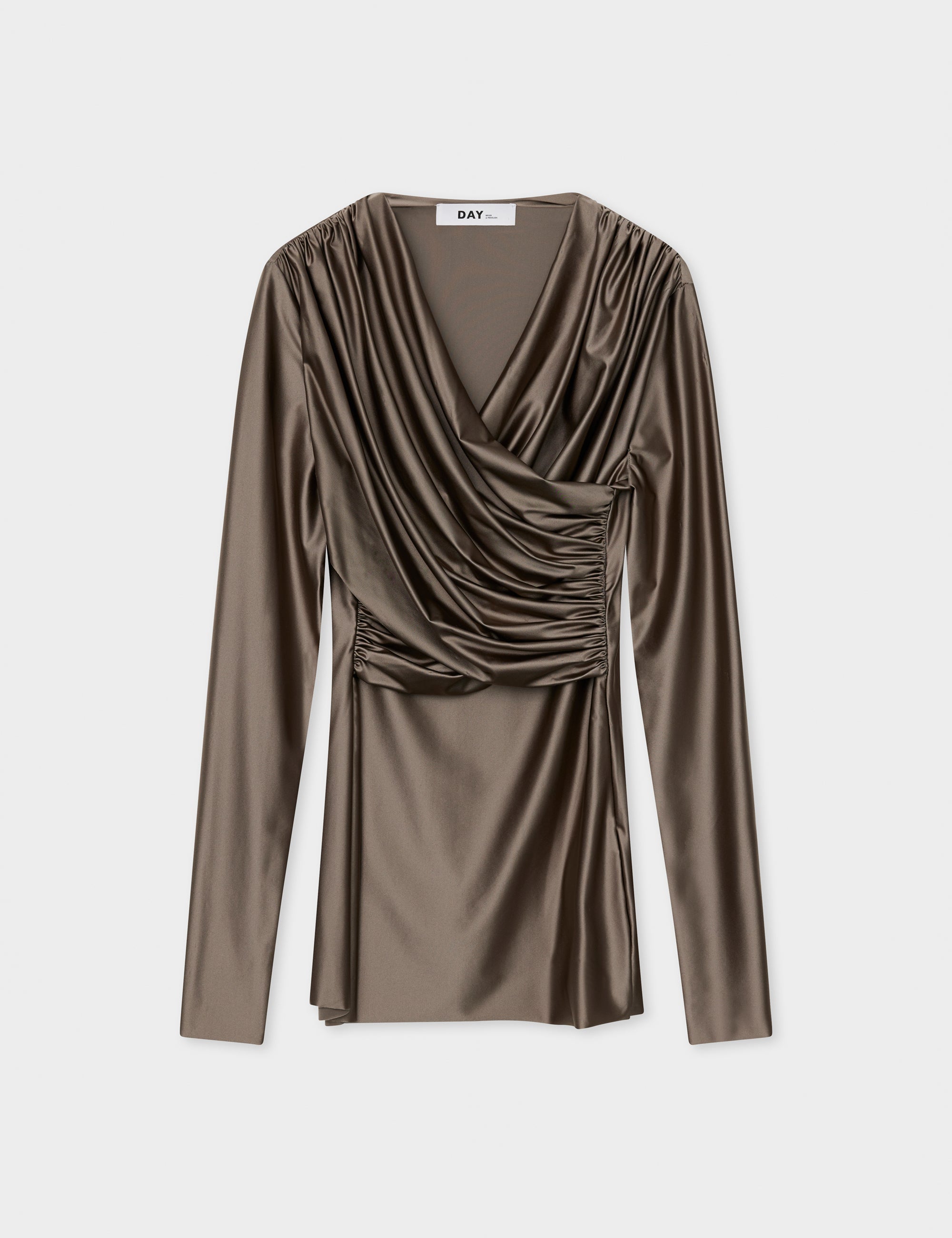 DAY Birger ét Mikkelsen Kira - Glossy Stretch Tops & T-Shirts 500124 TAUPE