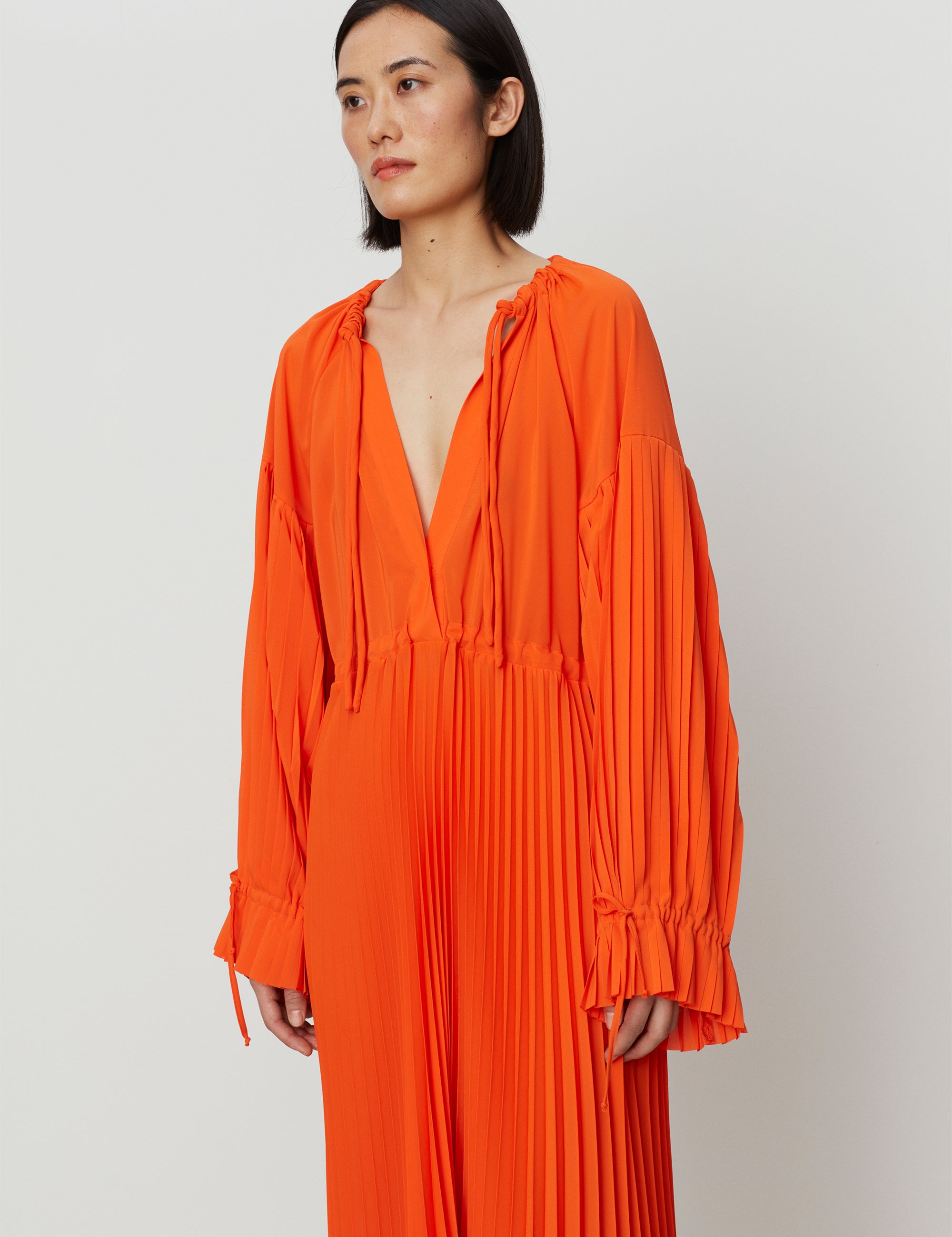 DAY Birger ét Mikkelsen Leighton - Solid Plissé Dress 171462 FLAME